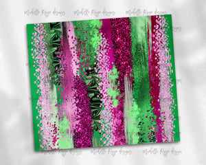 Hot Pink and Green Brush Strokes