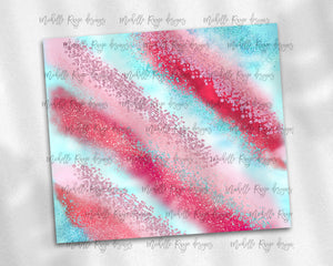 Pink, Teal, and Red Glitter Christmas Milky Way