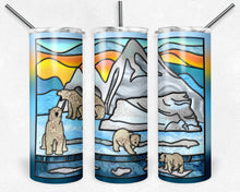 Load image into Gallery viewer, Polar Bear Scene Stained Glass