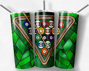 Billiards Pool Table Stained Glass