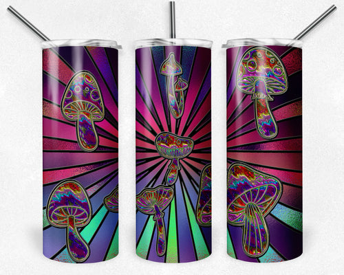 Psychedelic Mushrooms Stained Glass