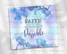 Load image into Gallery viewer, Faith Doesn&#39;t Make It Easy Purple and Teal Watercolor Flowers