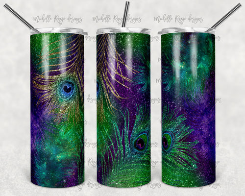 Purple Green Glitter Peacock