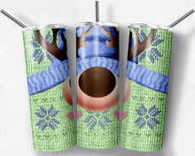 Load image into Gallery viewer, Christmas Knit Reindeer Purple Green and Pink