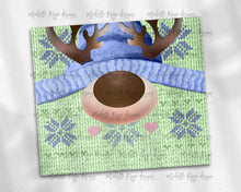Load image into Gallery viewer, Christmas Knit Reindeer Purple Green and Pink