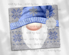 Load image into Gallery viewer, Christmas Knit Gnome Purple and Gray Snowflakes