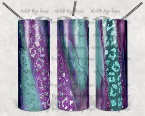 Purple, Teal Holographic Leopard Print Milky Way