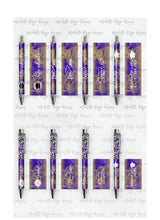 Load image into Gallery viewer, 2023 Graduation Purple and Gold Pen Wraps Set 1