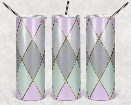 Purple Gray Teal Gold Diamond Argyle