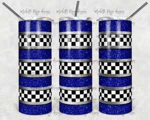 Racing Stripes Blue Glitter