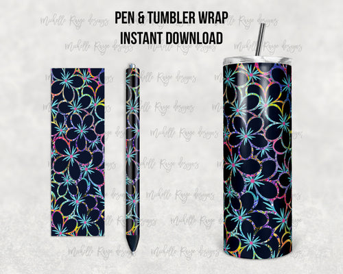 Black and Rainbow Daisy Flower Outline Combo