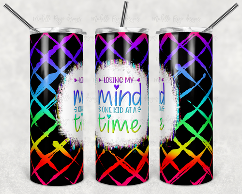 Black and Diagonal Bright Neon Rainbow Bleach 