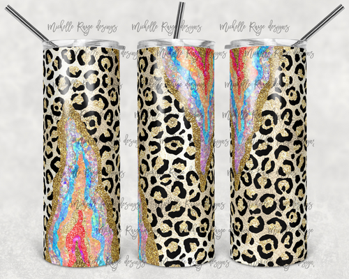 Rainbow Geode Leopard Print Small