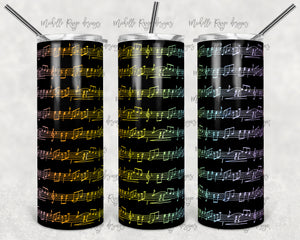 Black and Pastel Rainbow Music Notes