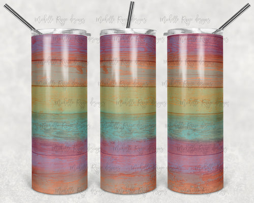 Pastel Rainbow Rustic Wood