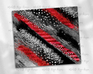 Red Black and Silver Glitter Milky Way