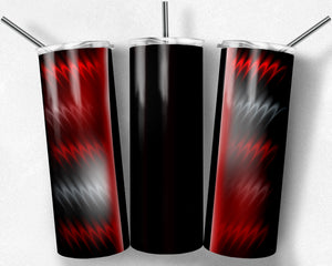 Red and Black Abstract Design with Black Blank