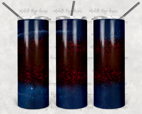 Red and Blue Glitter Star Galaxy