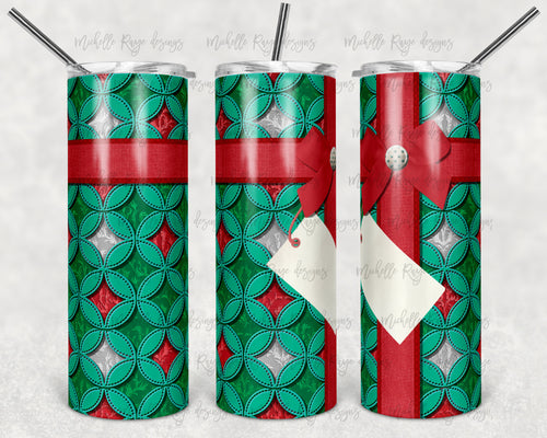 Red Green and Silver Velvet Christmas Quilt