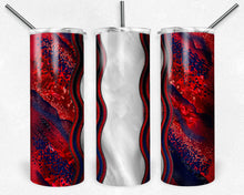 Load image into Gallery viewer, Red and Navy Blue Milky Way with Stained Glass Border Blank