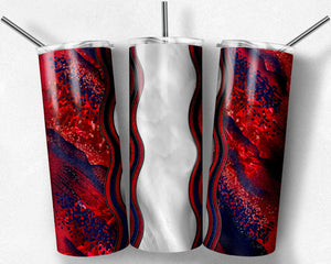 Red and Navy Blue Milky Way with Stained Glass Border Blank