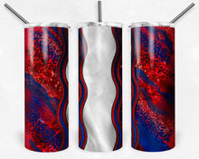 Load image into Gallery viewer, Red and Royal Blue Milky Way with Stained Glass Border Blank