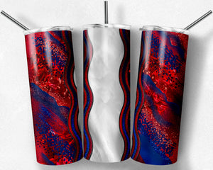 Red and Royal Blue Milky Way with Stained Glass Border Blank