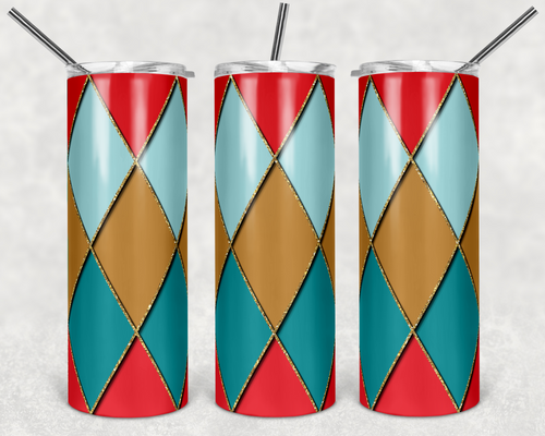 Red Teal Gold Diamond Argyle