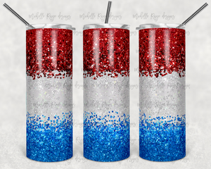 Red White Blue Glitter, Patriotic 4th of July