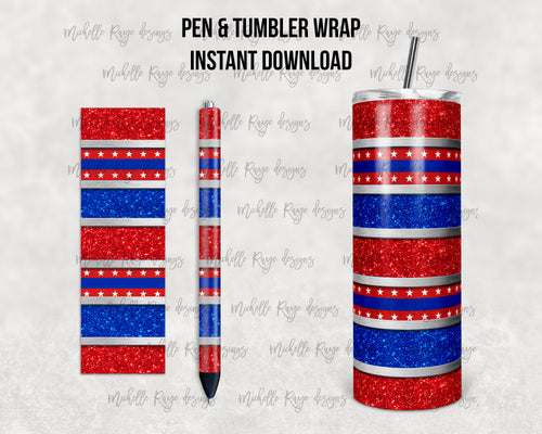Red White and Blue Stripes Combo