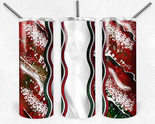Red White and Green Milky Way with Stained Glass Border Blank