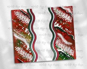 Red White and Green Milky Way with Stained Glass Border Blank