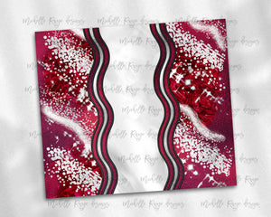 Red and White Milky Way with Stained Glass Border Blank