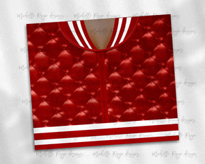 Girls Varsity Jacket Red and White African American