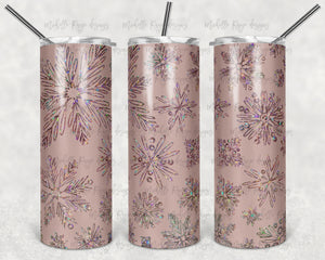 Rose Gold Holographic Snowflakes