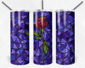Purple and Red Rose Stained Glass