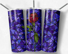 Load image into Gallery viewer, Purple and Red Rose Stained Glass