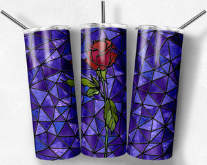 Purple and Red Rose Stained Glass