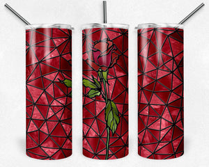Red and Red Rose Stained Glass