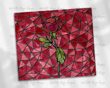Load image into Gallery viewer, Red and Red Rose Stained Glass