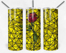 Load image into Gallery viewer, Yellow and Red Rose Stained Glass