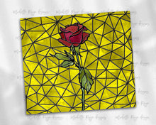 Load image into Gallery viewer, Yellow and Red Rose Stained Glass