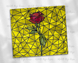 Yellow and Red Rose Stained Glass