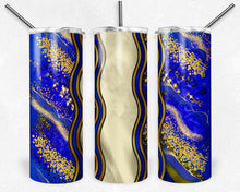 Load image into Gallery viewer, Royal Blue and Gold Milky Way with Stained Glass Border Blank