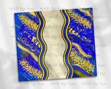 Load image into Gallery viewer, Royal Blue and Yellow Gold Milky Way with Stained Glass Border Blank