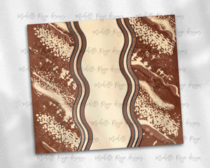 Rust and Cream Milky Way with Stained Glass Border Blank