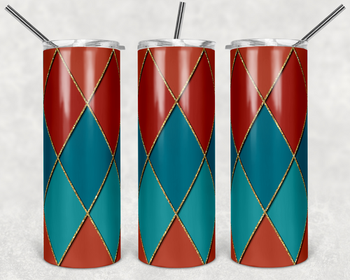 Rust Teal Gold Diamond Argyle
