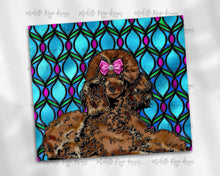 Load image into Gallery viewer, Red Poodle Dog Stained Glass