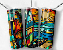 Load image into Gallery viewer, Sunset Surfboard Stained Glass