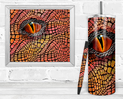 Dragon Sherbert Epoxy and Waterslide Pen Wrap and Tumbler Combo